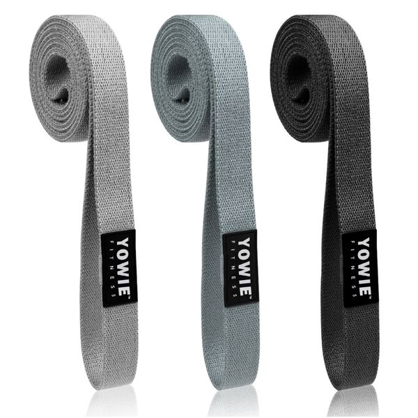 Yowie – Long Fabric Resistance Bands / Elastic Exercise Loops (Set of 3)