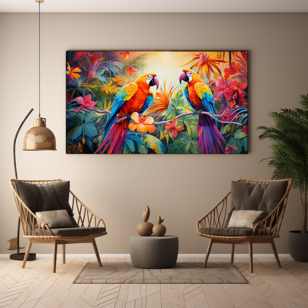 Canvas Wall Art - Tropical Colourful Birds - BK0089