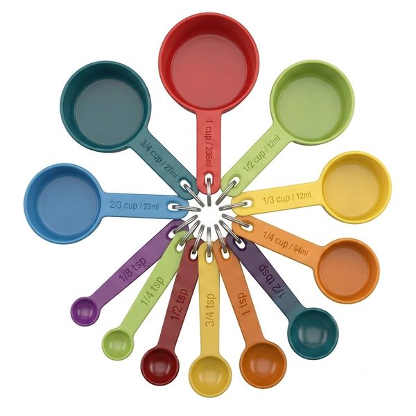 12-Piece Measuring Spoons &amp; Cups Set - BPA-Free Baking Tool