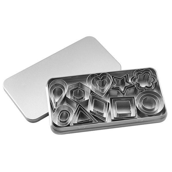 30 Pieces Geometric Shapes Stainless Steel Cookie Biscuit Cutter Set