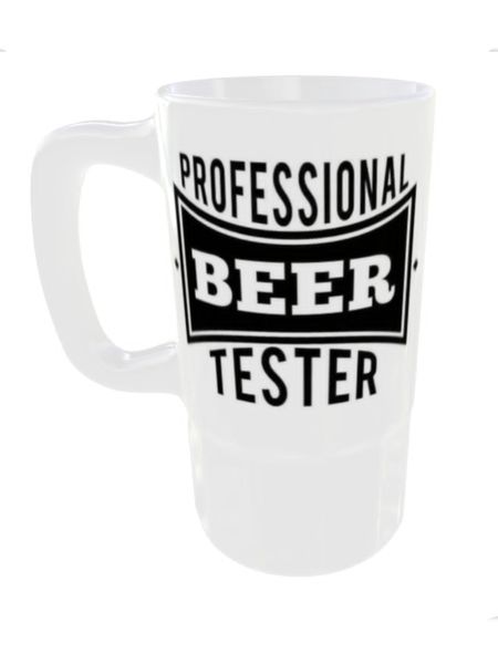 Professional Beer Tester Printed Beer Mug - Frosted Glass