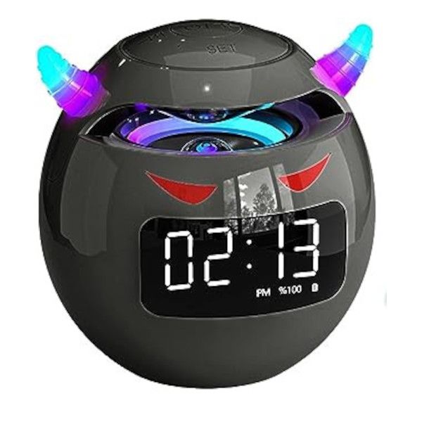 Mini Bluetooth speaker with bedside alarm