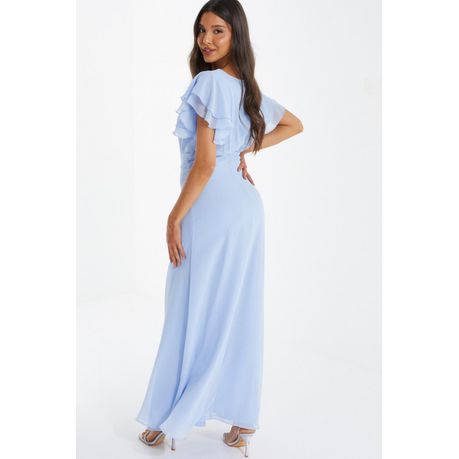 Quiz light blue maxi hot sale dress