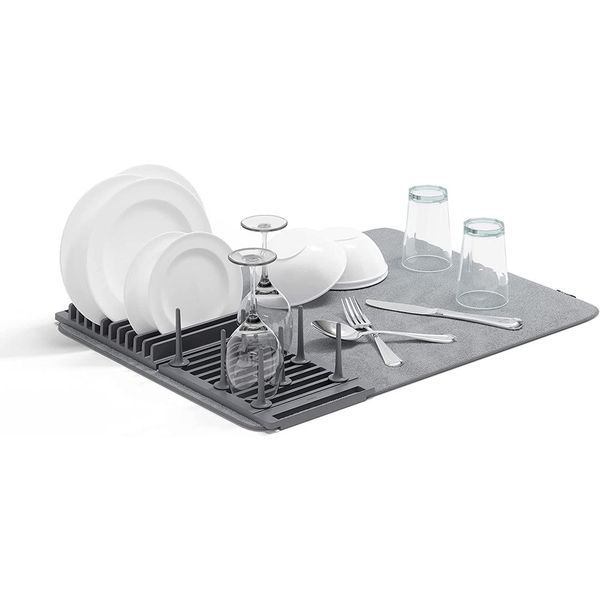Umbra Udry Peg Drying Rack with Mat Charcoal