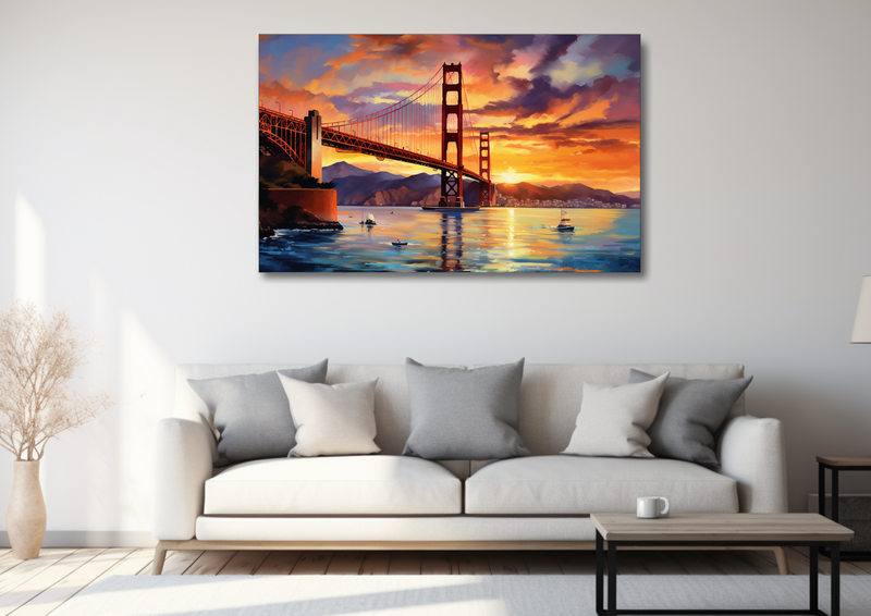 Canvas Wall Art - Golden Gate Grandeur - HD0049