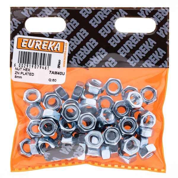 EUREKA Hex Nuts Zinc Plated 8mm Q:60 7AM40U
