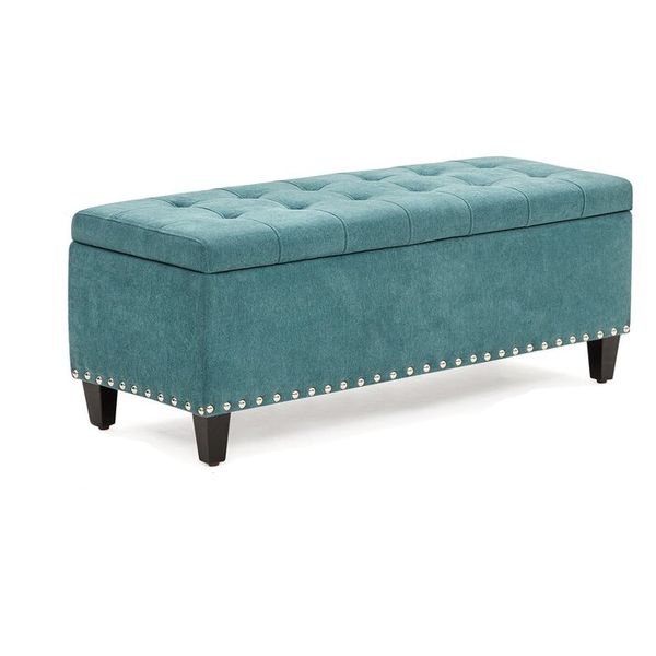 Katz Vintage Upholstered Storage Ottoman In Ligh image