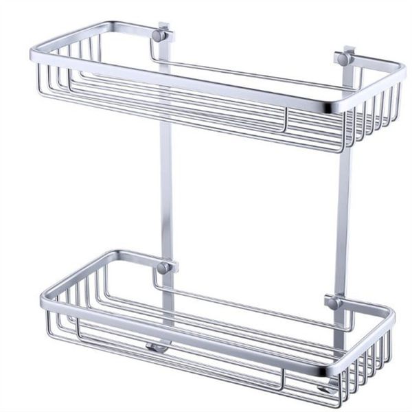 Chrome Double Rectangular Shower Rack Accessories