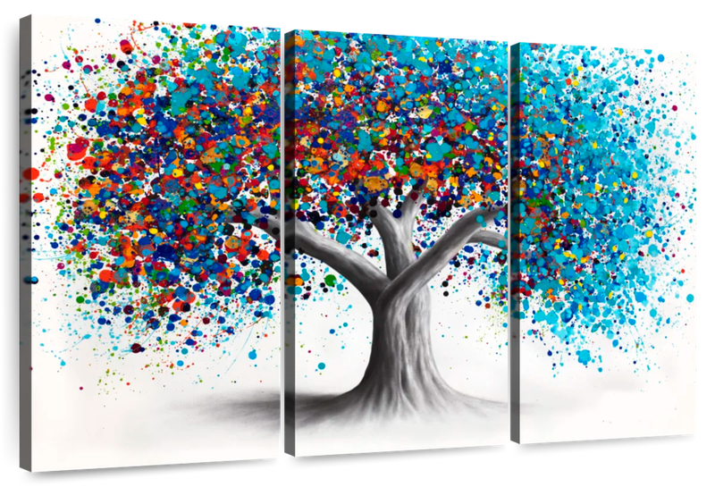 Canvas Art - Tree Of Optimism 3 Piece Abstract Painting Canvas Wall Art