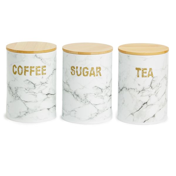 George &amp; Mason - Marble Tea Coffee &amp; Sugar Canister Set