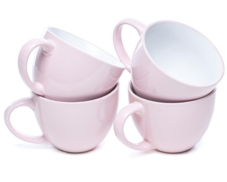 George &amp; Mason - Pale Pink Ceramic Mug - Set of 4