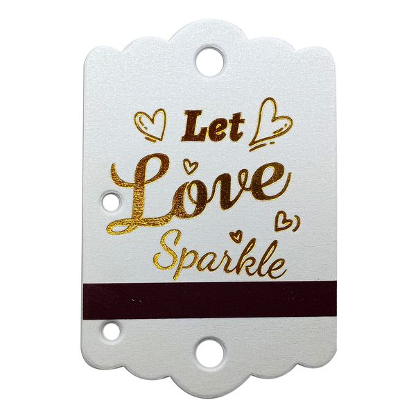 Gold Foiled Let Love Sparkle Sparkler Tags with Striker