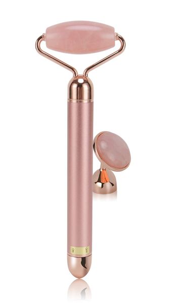 Electric Rose Quartz Roller Vibrating Facial Roller And Massager