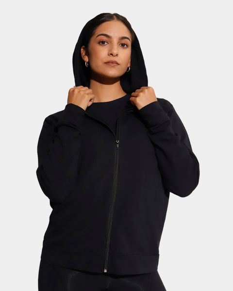 Breeth Breathable Comfortable Cotton Casual Womens Travel Hoodie Black