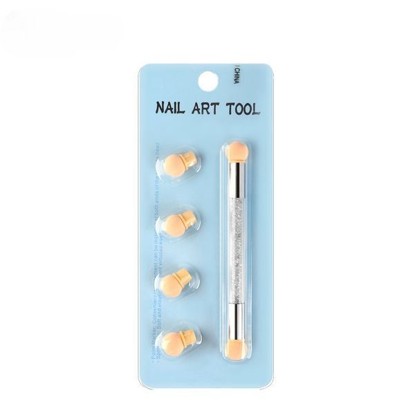 White Crystal Manicure Ombre Nail Art Sponge Tips Set
