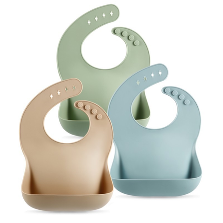Silicone Baby Bibs Set Of 3 BPA Free Waterproof Soft for Babies & Toddlers Image