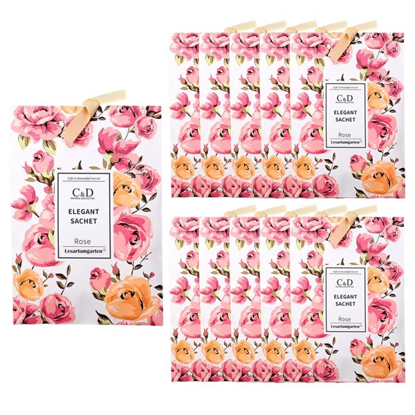 10 Pack Fragrance Sachets Rose Scented Long Lasting for Drawer Closet