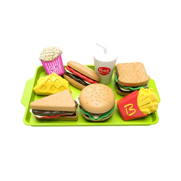 Children's Kitchen Burger Set Toy, Detachable Hot Dog and French Fries Toy