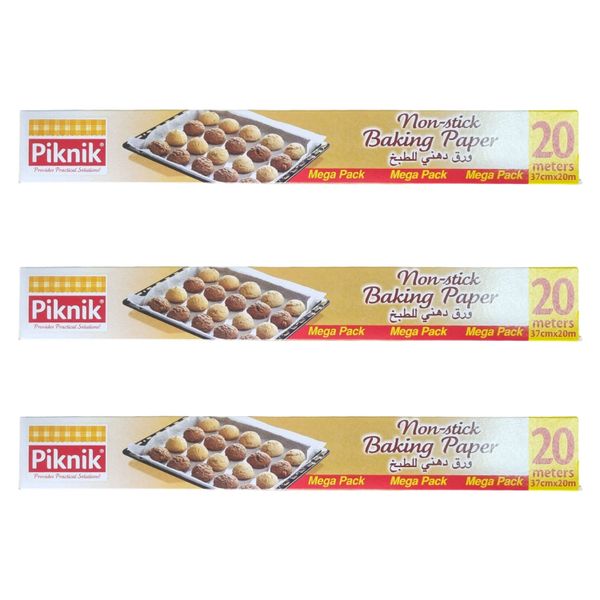 Non-Stick Baking Paper / Grease Proof Baking Sheet - Size: 37cmx20m -3 Pack