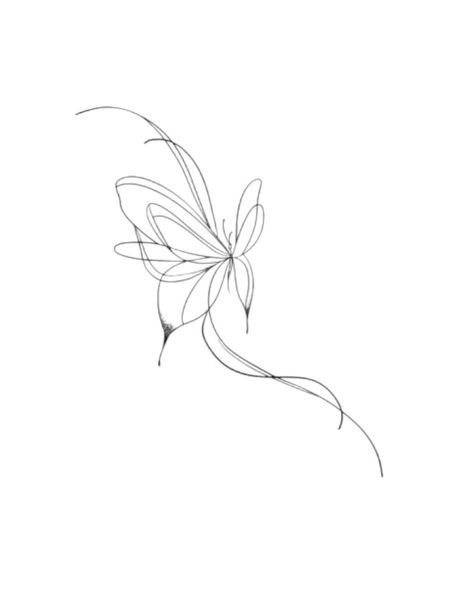 1 Piece - Minimalist Butterfly Temporary Tattoo - Black