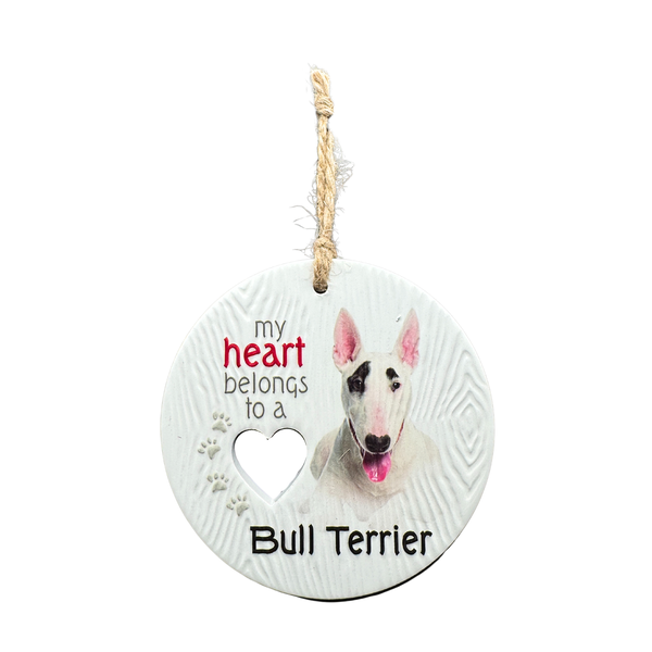 Piece of my Heart Ceramic Plaque - Bull Terrier