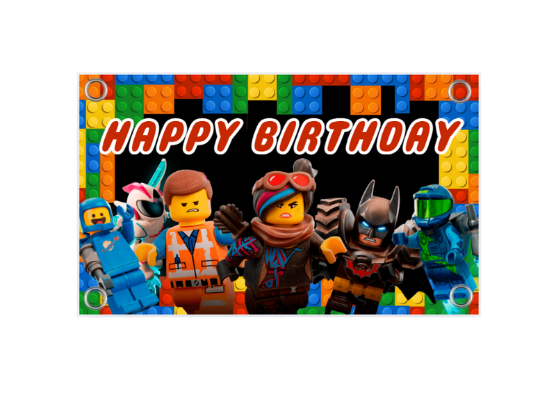 Lego Theme PVC Banner - Kids Party Decor - Birthday Banner