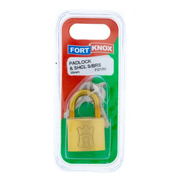 FORT KNOX Padlock Solid Brass Shackle 30mm Q:1 P2I10U