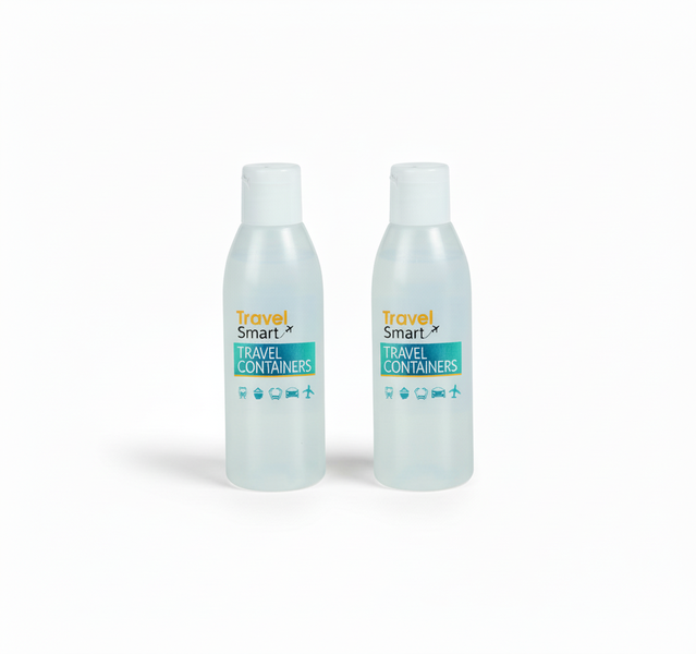 Travel Smart 2 Piece 100ml Refillable Travel Bottles with Flip - 2 Pack