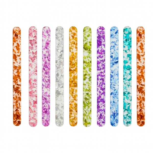 10 Piece Reusable Colorful Crystal Popsicle Sticks - Multicolor