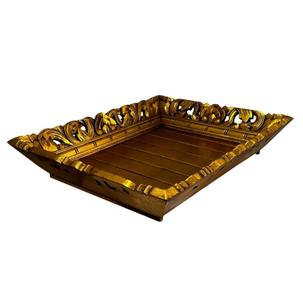 Display Tray Ornate Carved | Sculptural Decorative Platter