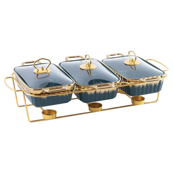 Chafing Dish 3x1.5L Dishes With Warmer