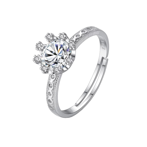 VVS - Eternity Flower Adjustment Open 1ct Statement Ring For Women