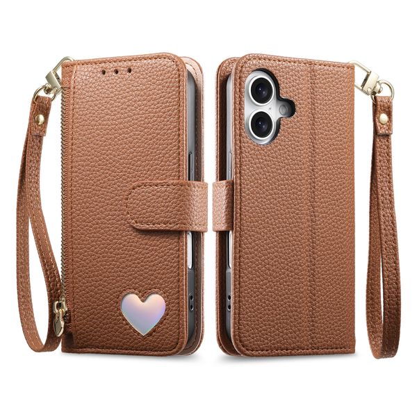 Heart-Shaped Zipper Shockproof Phone Case Compatible with Samsung GalaxyA54