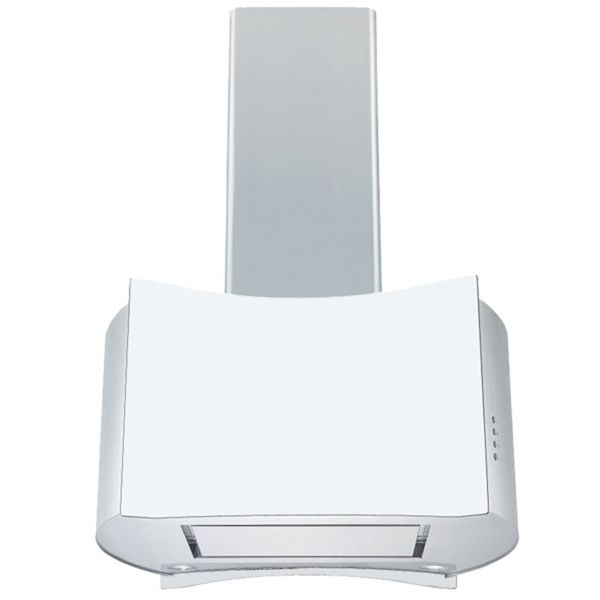 Falco 70CM Island White Glass Concave Extractor- FAL-70-ICGW