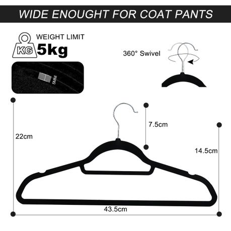 Simplify 25-Pack Velvet Clothing Hanger (Black) in the Hangers department  at