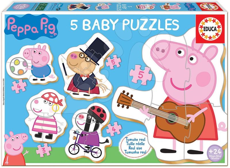 Educa Baby Puzzle Peppa Pig 2 Cardboard Puzzle - 5 Puzzles