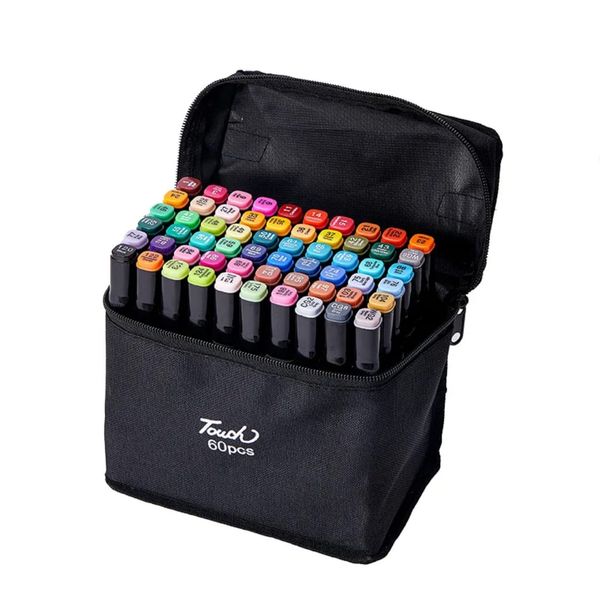 Touch Double-Headed Color Sketching Oily Art Marker Pen Set 60PCS