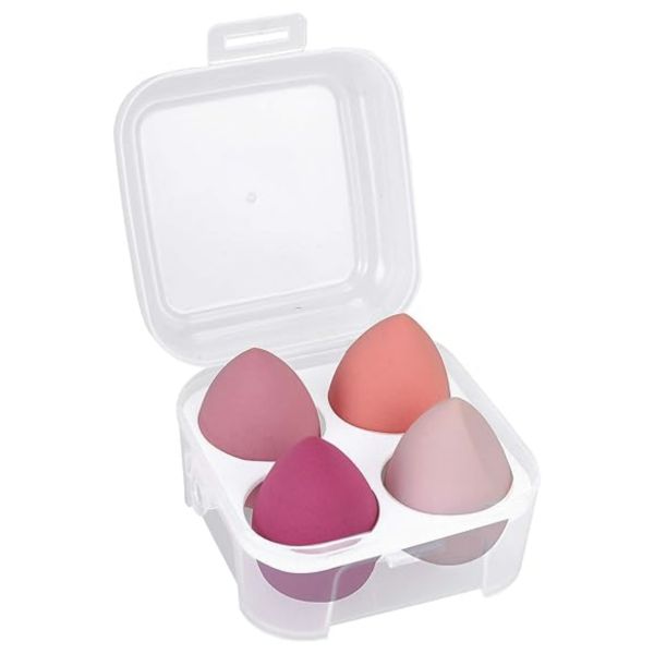 4 Piece Makeup Sponge Case Blender Beauty Foundation Sponge Egg Set