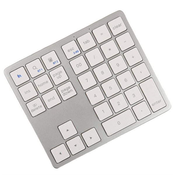2.4G Bluetooth Number Pad Ultra-thin Wireless Numpad White