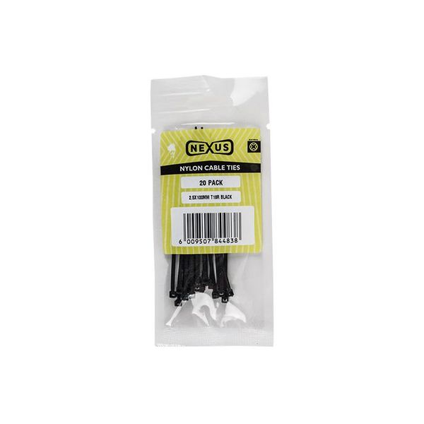 Bulk Pack 10 x Nexus Cable Ties 3.6x150mm T30r 20pk Black