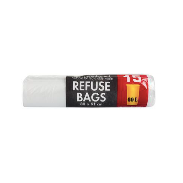 Disa - Clear Refuse Bags - 15 Bags x 2