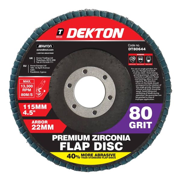 Dekton Premium Zirconia Flap Disc - 80 Grit