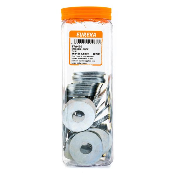 EUREKA Large Body Washer Zinc Plated 16 x 45 x 1.5mm Q:100 T7A470