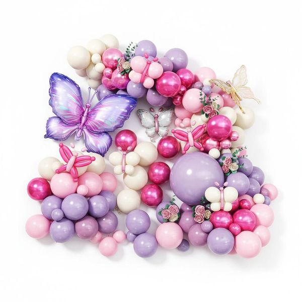 Magical Butterfly Balloon Arch Kit - 100 Piece Party Decoration