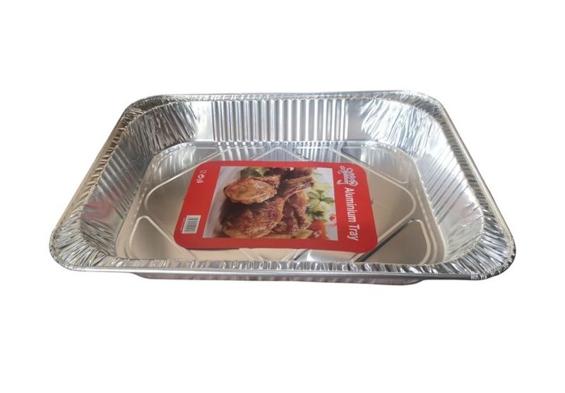 Aluminum Foil Trays with Plastic Lid - 35cm - 2 Pieces
