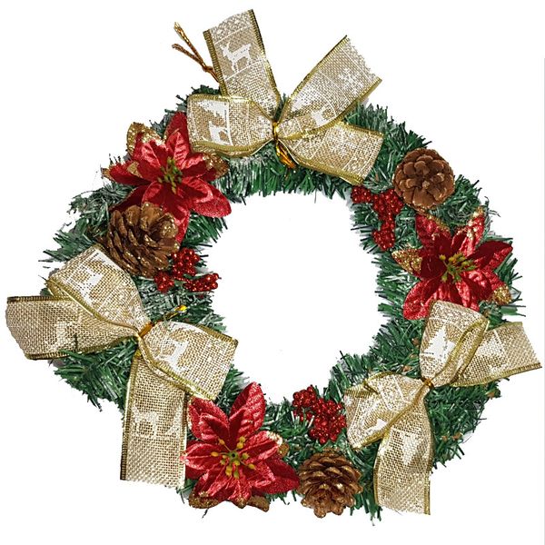 Mistletoe &amp; Acorn Wreath - Medium Garland - Door Christmas Decoration