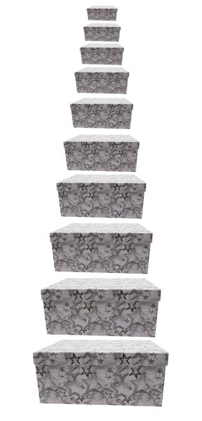 Star Print 10-Piece Nesting Gift Box Set Storage Box with Lid