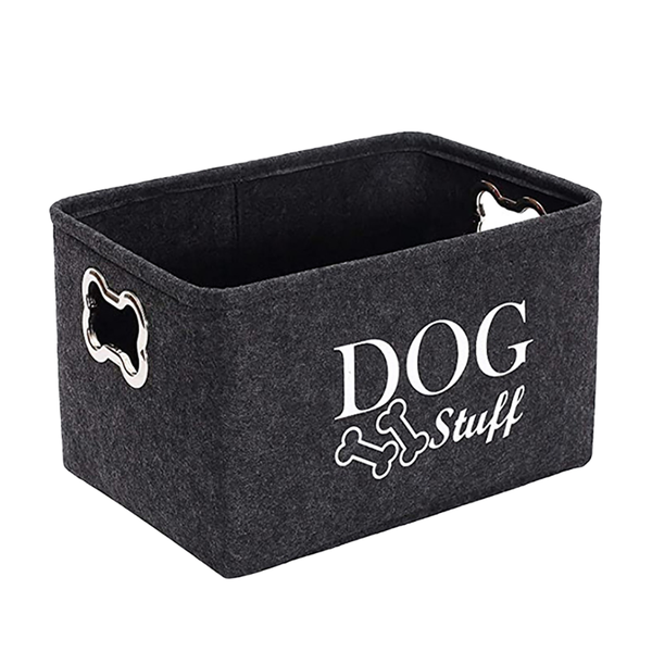 Felt Pet Toy Storage Basket With Handles Dog Toy Storage Box - 38cm