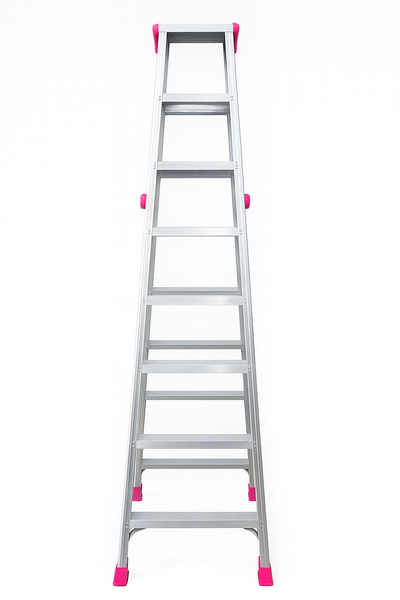 8-Step Aluminium Heavy-Duty A-Frame Ladder