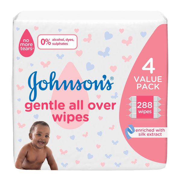 Johnson's Baby Gentle All Over Wipes, Pack Of 288 Wipes